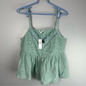 American Eagle Outfitters Mint Green Eyelet Camisole